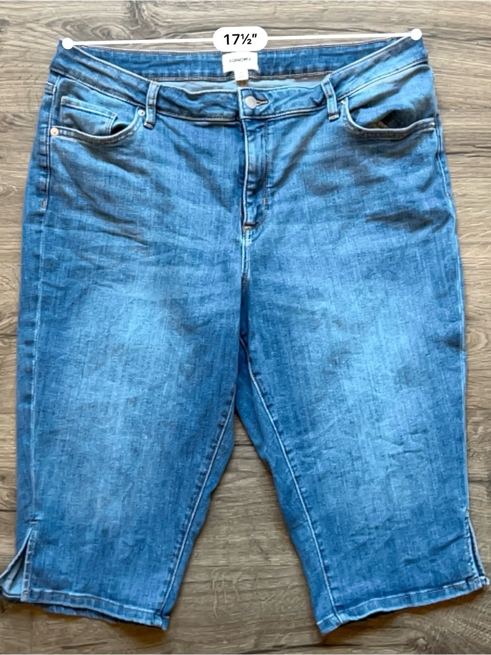 Sonoma Medium Blue Denim Jean Shorts - Classic Five-Pocket - Picture 3 of 7